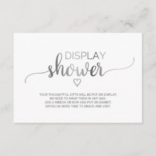 Simple Silver Calligraphy Display Shower Enclosure Card