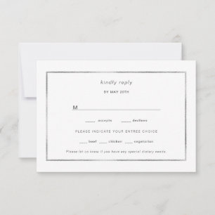 Simple Silver Foil Frame wedding rsvp Card