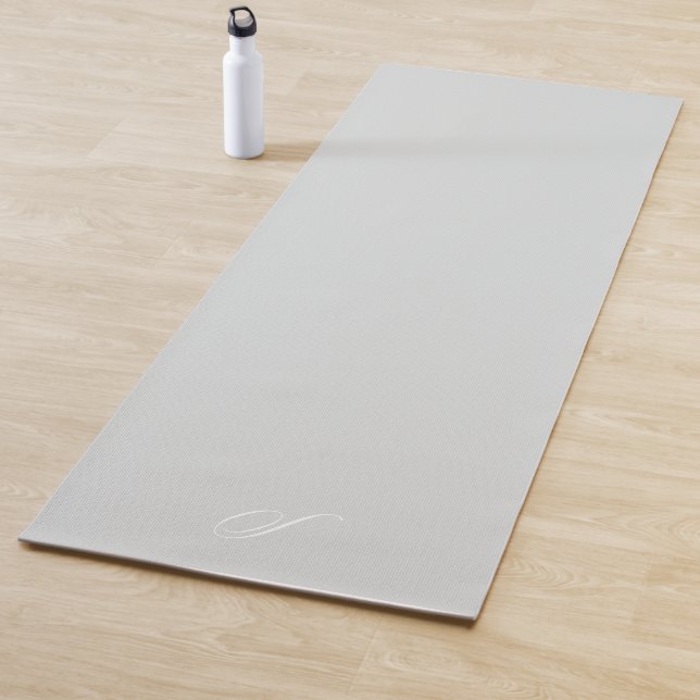 Simple Silver Grey Neutral Minimalist Exercise Yoga Mat (In Situ)