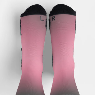 Simple Silver grey & Pink Moonlight Ombre Socks