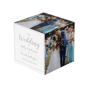 Simple Silver Grey & White Design Cube