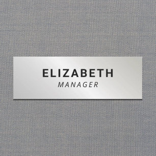 Simple Silver Name Tag