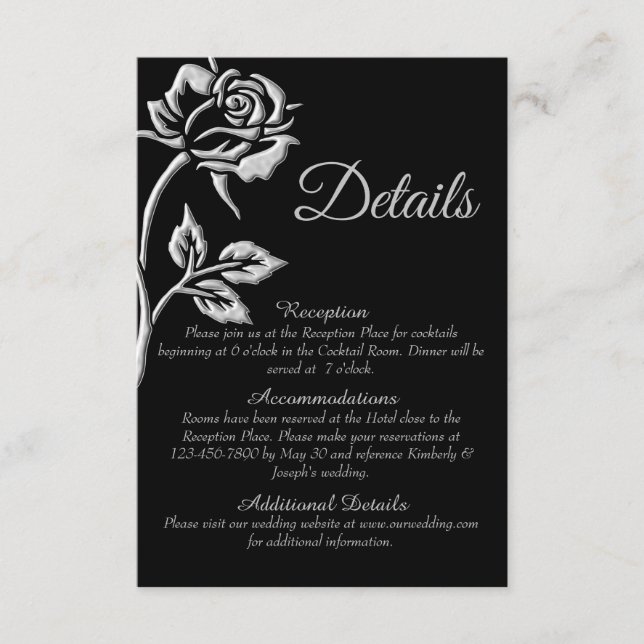 Simple Silver Rose Enclosure Card (Front)