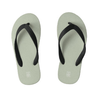 simple silver sage monogram kid's thongs