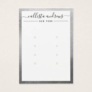 Simple Silver White Multiple Earring Display Card