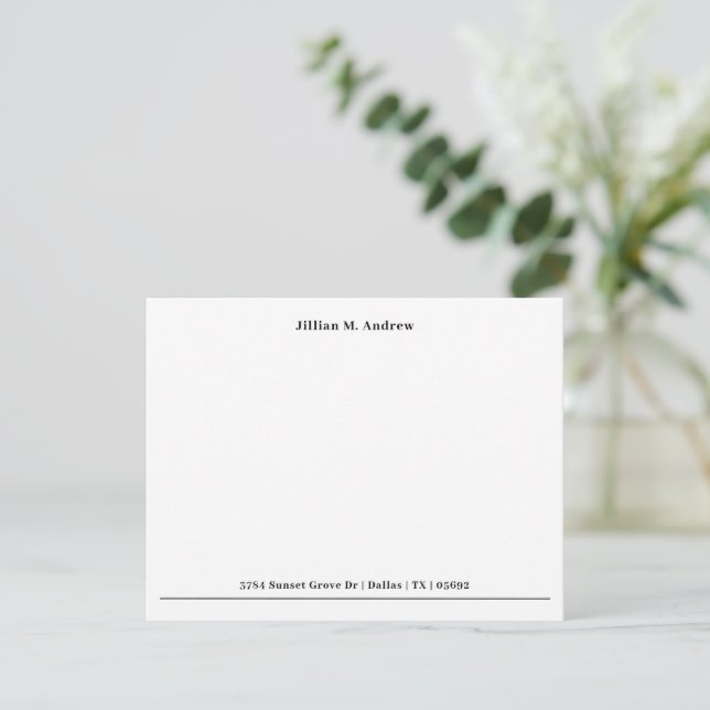 Simple Single Border Monogram Return Address Card (Standing Front)