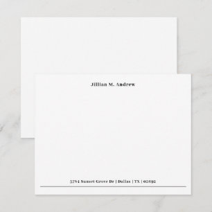 Simple Single Border Monogram Return Address Card