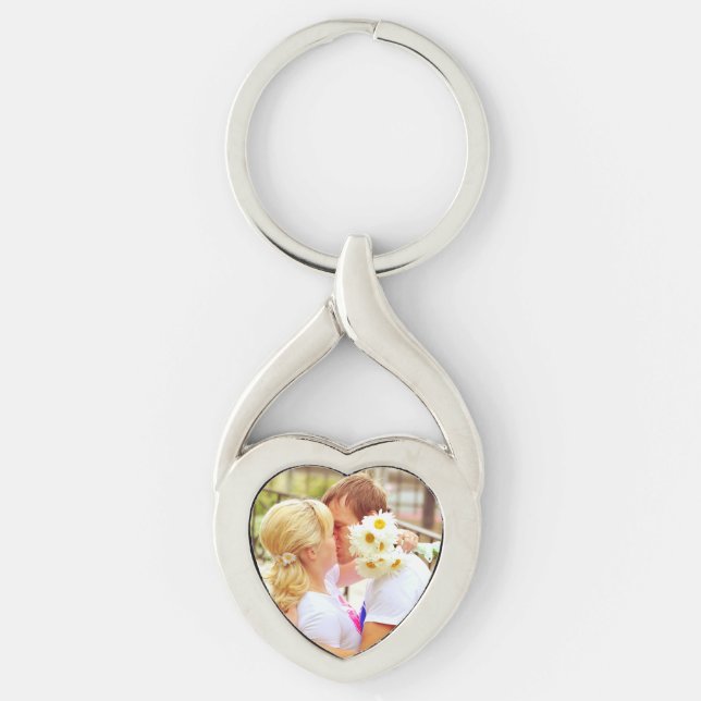 Simple Single Custom Photo Keepsake Key Ring (Front)