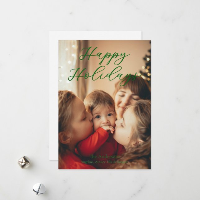 Simple Single Photo Holiday Card (Front/Back In Situ)