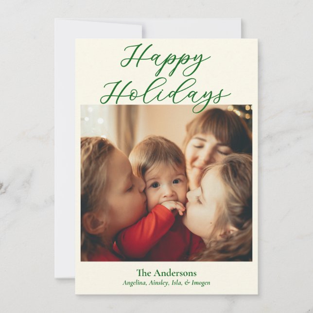 Simple Single Photo Holiday Card (Front)