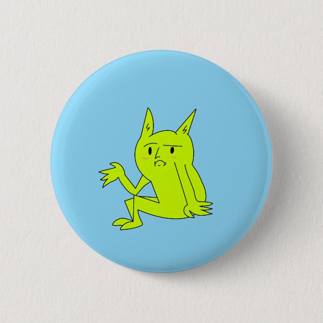 Simple Sitting Goblin Button  (Front)