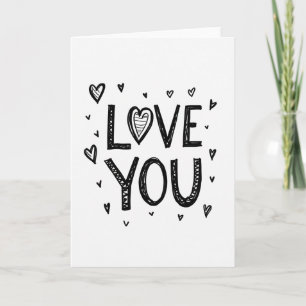 Simple Sketched Love You Card