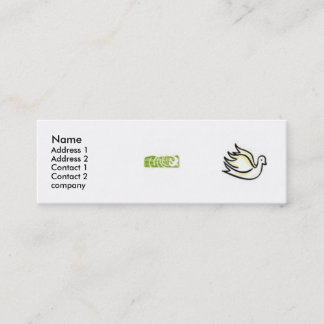 simple skinny business card. mini business card