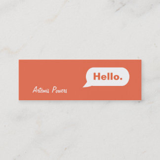 Simple Skinny IM Message Business Card orange