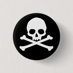 Simple Skull and Crossbones 3 Cm Round Badge