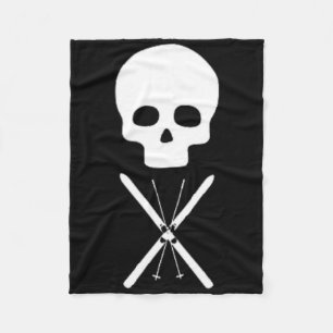 Simple Skull Design Clic Look For Cross Country Sk Fleece Blanket