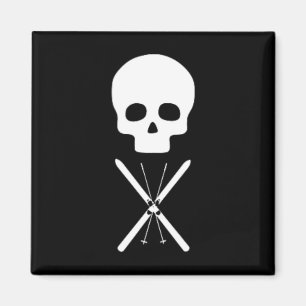 Simple Skull Design Clic Look For Cross Country Sk Magnet