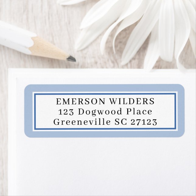 Simple Sky Blue and White Return Address Label (Insitu)