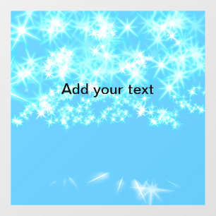 Simple sky blue glitt sparkle stars add your text 
