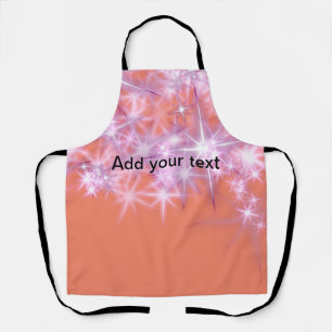 Simple sky blue glitt sparkle stars add your text apron