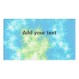 Simple sky blue glitt sparkle stars add your text  name tag