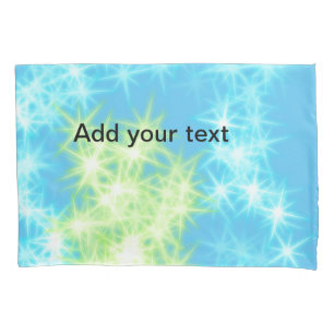 Simple sky blue glitt sparkle stars add your text  pillowcase