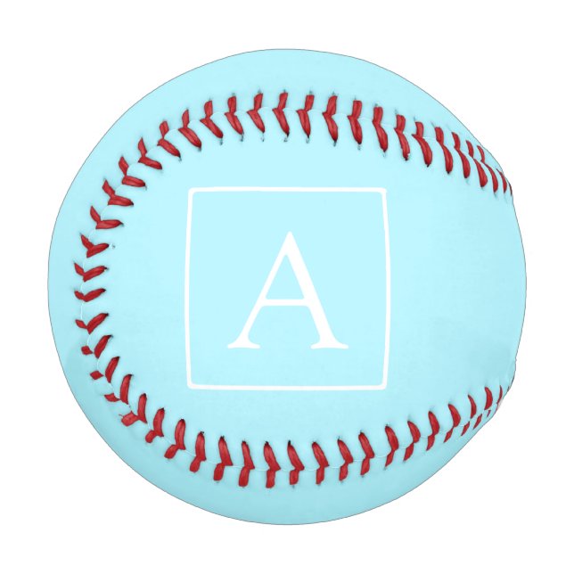 Simple Sky Blue Monogram Baseball (Front Left)