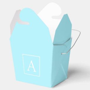 Simple Sky Blue Monogram Favour Box