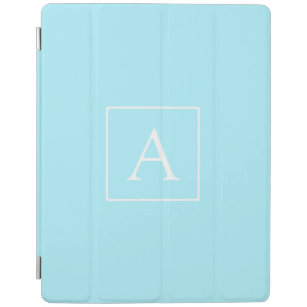 Simple Sky Blue Monogram iPad Cover