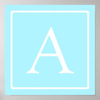 Simple Sky Blue Monogram