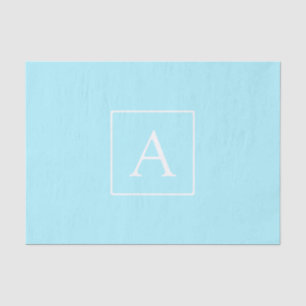 Simple Sky Blue Monogram Tissue Paper