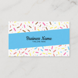 Simple Sky Blue Sprinkles Frosting Ice Cream Shop Business Card