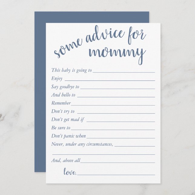 Simple Slate Advice | Dusty Blue Keepsake Card (Front/Back)