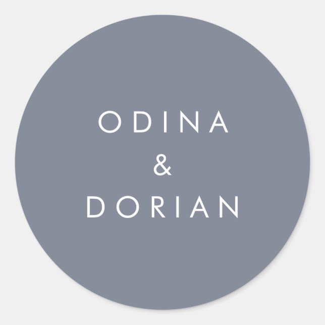 Simple Slate Blue Grey Wedding Envelope Seals (Front)