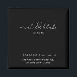 Simple & Sleek Black Wedding Save the Date Magnet<br><div class="desc">Contemporary Black and White Text Wedding Save the Date Magnet.</div>
