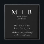 Simple Sleek Monogram B/W Wedding Save the Date Magnet<br><div class="desc">Contemporary Black and White Monogram Wedding Save the Date Magnet.  Simple.</div>
