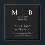 Simple Sleek Monogram B/W Wedding Save the Date Magnet<br><div class="desc">Contemporary Black and White Monogram Wedding Save the Date Magnet.  Simple.</div>