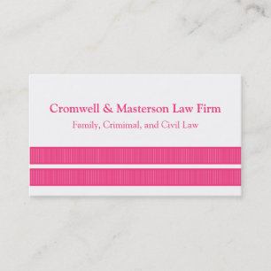 Simple Sleek Stripes Business Card, Pink Business Card