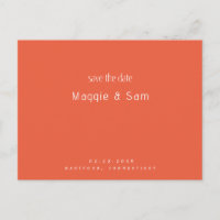 Simple Sleek Tangerine Save the Date Wedding