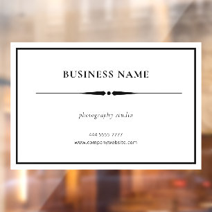 Simple Small Business Name Black Frame on White
