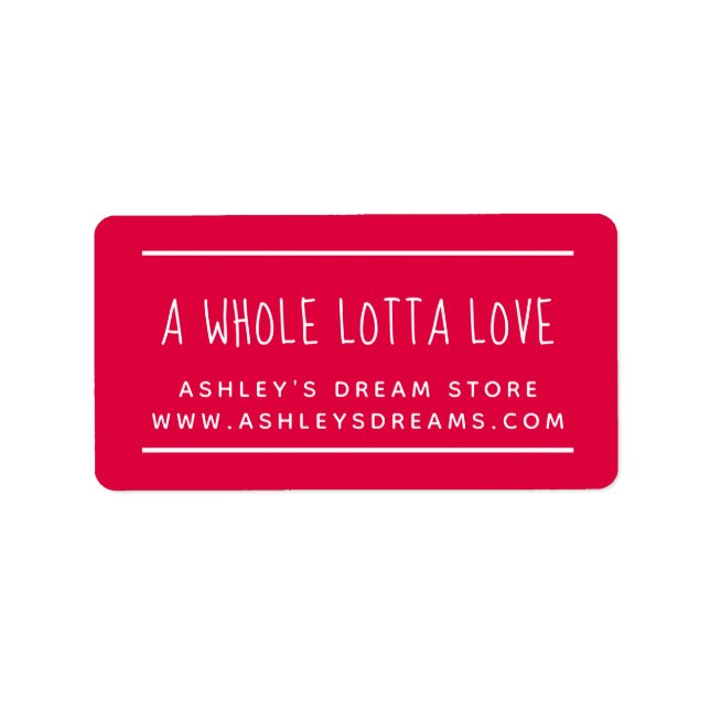 Simple Small Business Red Thank You Sticker (Front)