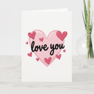 Simple Smooth Love You Hearts Card