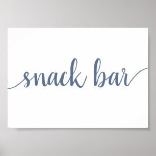 Simple Snack Bar   Dusty Blue Any Event Sign