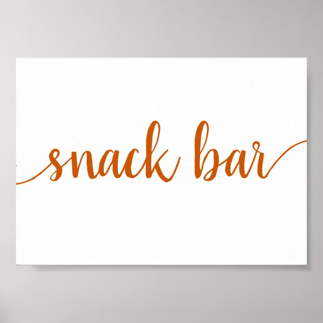 Simple Snack Bar | Fall Orange Any Event Sign (Front)