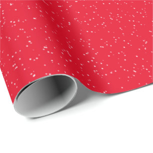 Simple snow stars speckles red white holiday wrapping paper