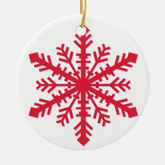 Simple Snowflake Ceramic Tree Decoration (Front)