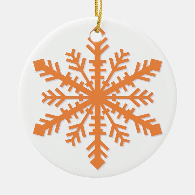 Simple Snowflake Ceramic Tree Decoration (Front)