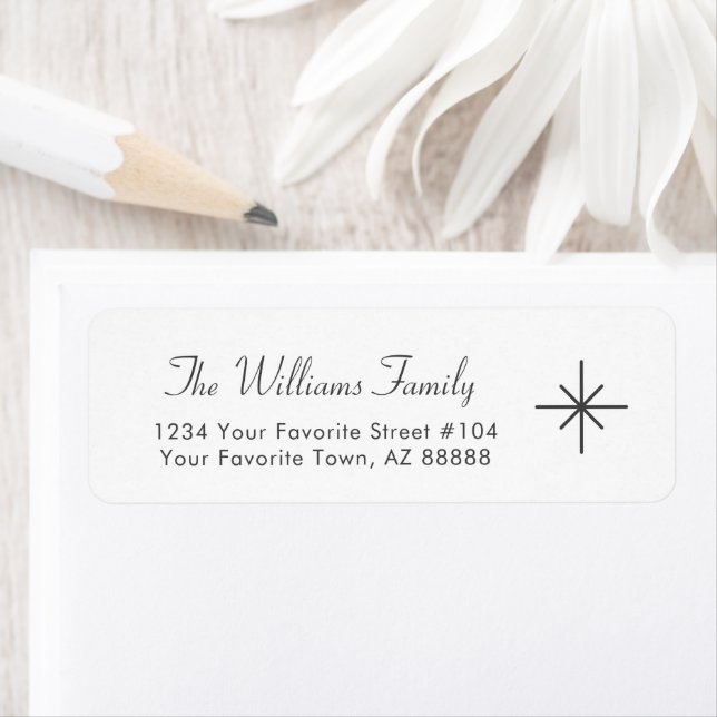 Simple Snowflake Elegant Family Return Address Return Address Label (Insitu)