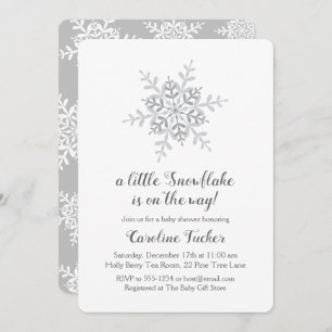 Simple Snowflake Gender Neutral Baby Shower Invitation