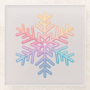 Simple Snowflake Glass Coaster